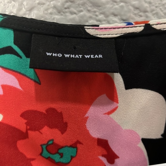 Who What Wear Floral Wrap Dress Small Ruffle - Picture 5 of 8